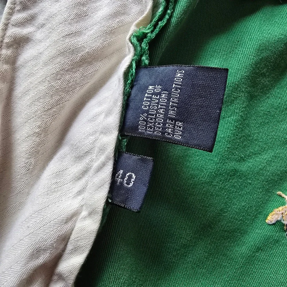 Polo Ralph Lauren Mens Green Bumblebee Embroidered Chino Shorts Size 40 Bee Prep